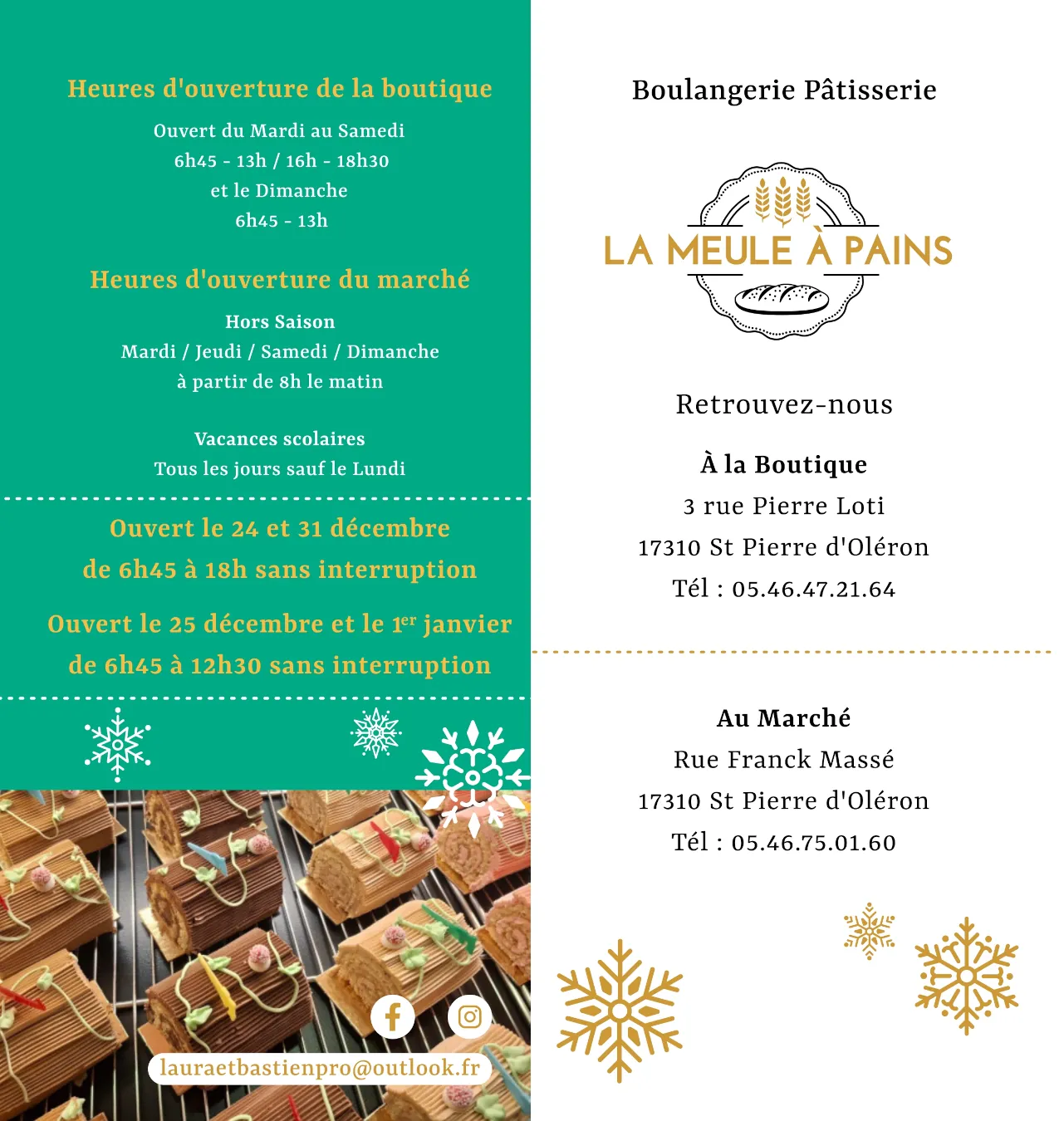 Flyer de Noël La Meule à Pains
