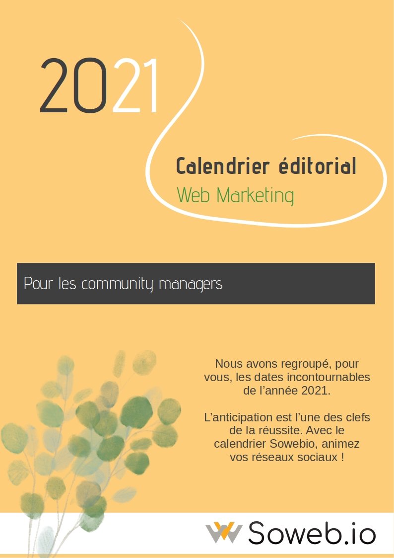 calendrier éditorial 2021